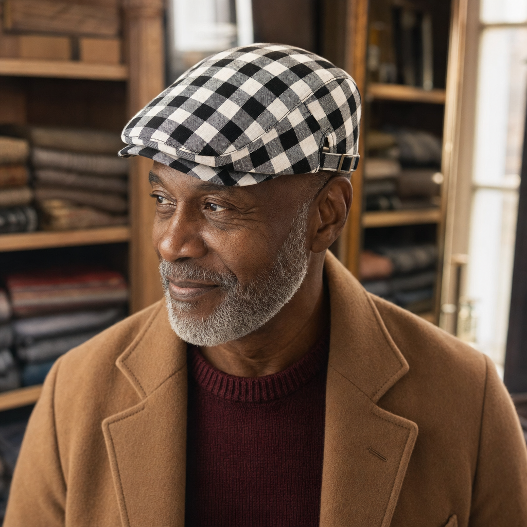 Wool Herringbone Flat Cap — KENDAL