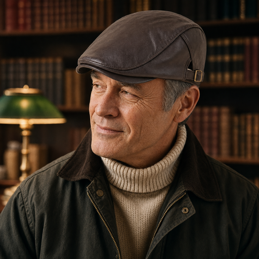 Leather Driver Cap — BURNLEY