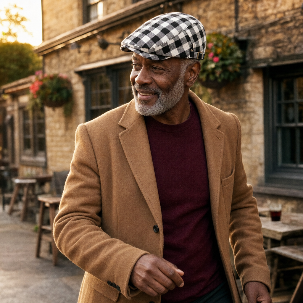 Wool Herringbone Flat Cap — KENDAL