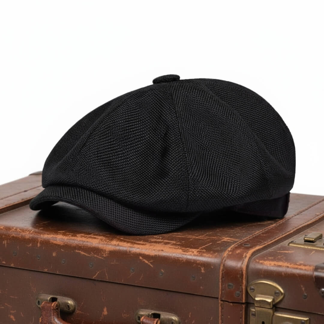 Textured Cotton Newsboy Cap - PHOENIX
