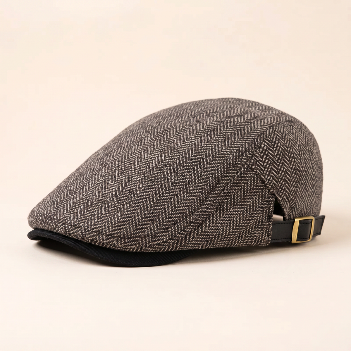 Herringbone Wool Driver Cap — CLAPHAM