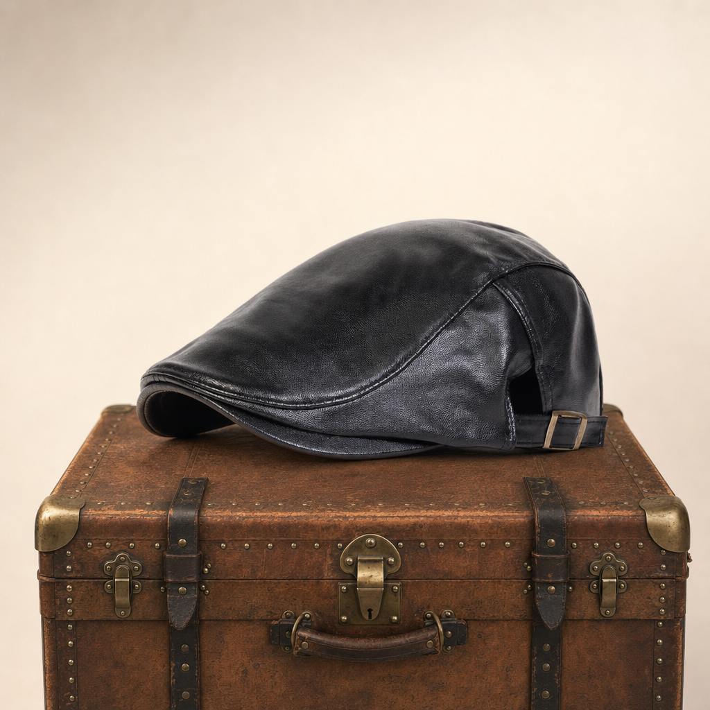 Leather Driver Cap — HAWICK