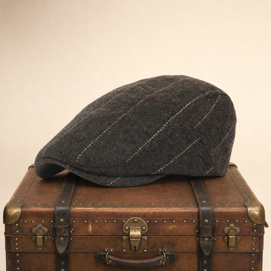 Pinstripe Herringbone Cap — APPLEBY