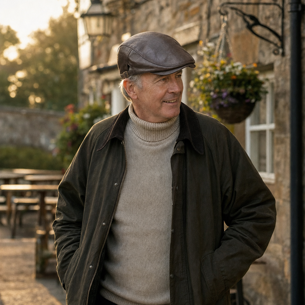 Leather Driver Cap — BURNLEY