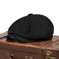 Textured Cotton Newsboy Cap - PHOENIX