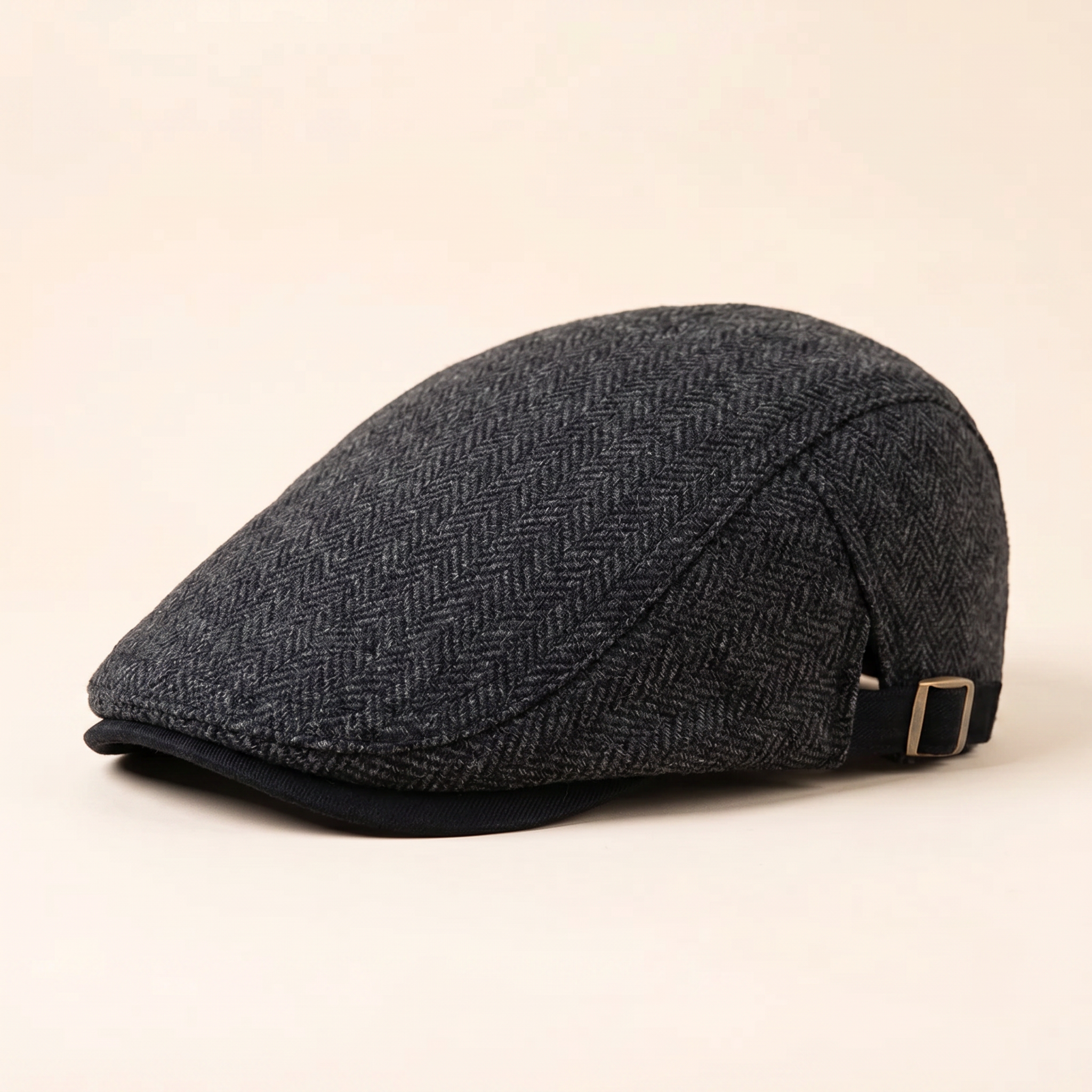 Herringbone Wool Driver Cap — CLAPHAM