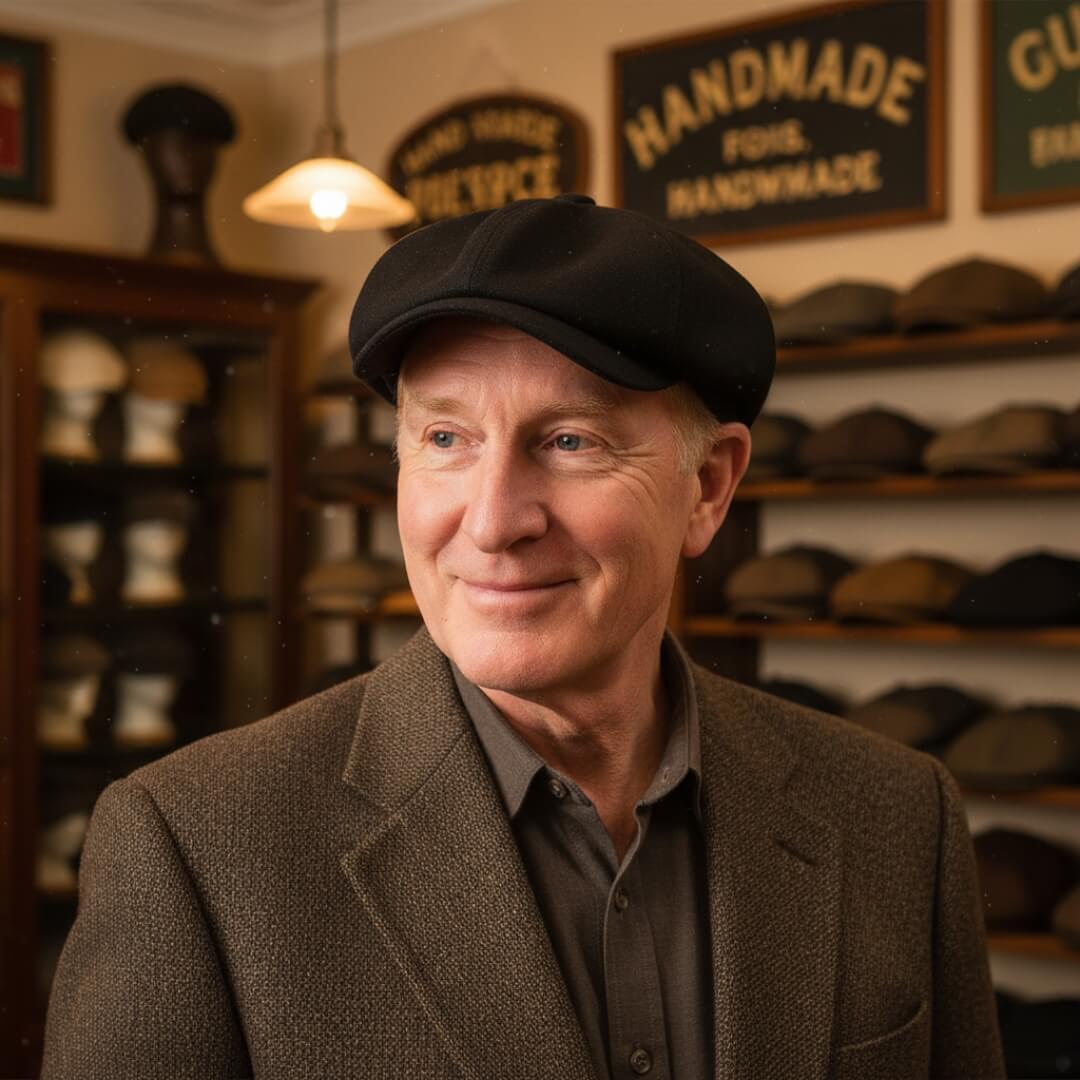 Textured Cotton Newsboy Cap - PHOENIX