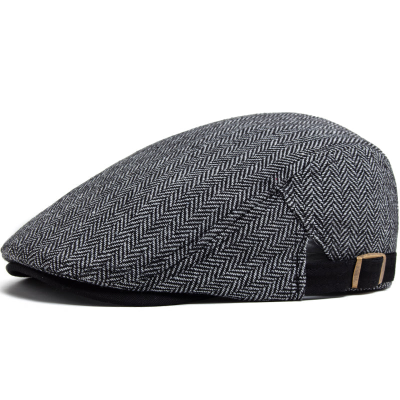 Herringbone Wool Driver Cap — JEDBURGH